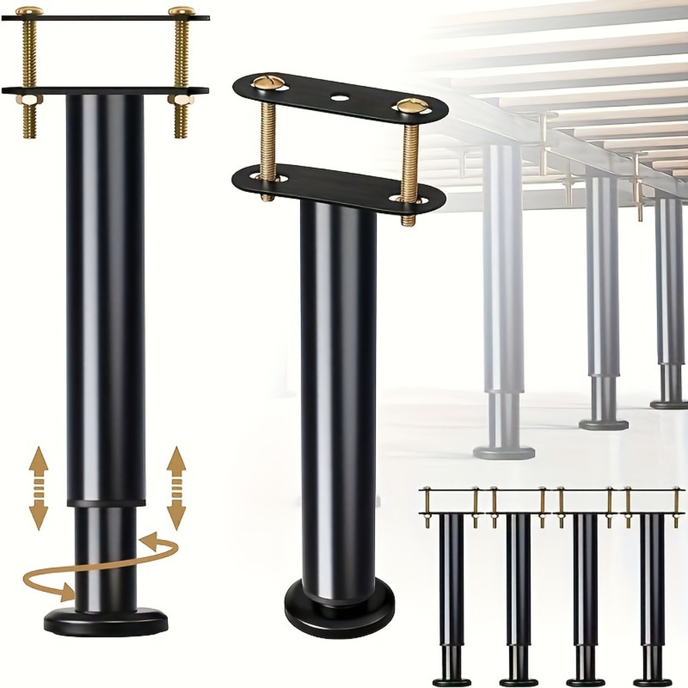 Canopy Bed Frame Metal Queen - 高さ調節可能: ベッドフレームサポート脚4本、安定性のためのゴムベース付きの丈夫なスチール、クイーンサイズとキングサイズのベッドに適しています。