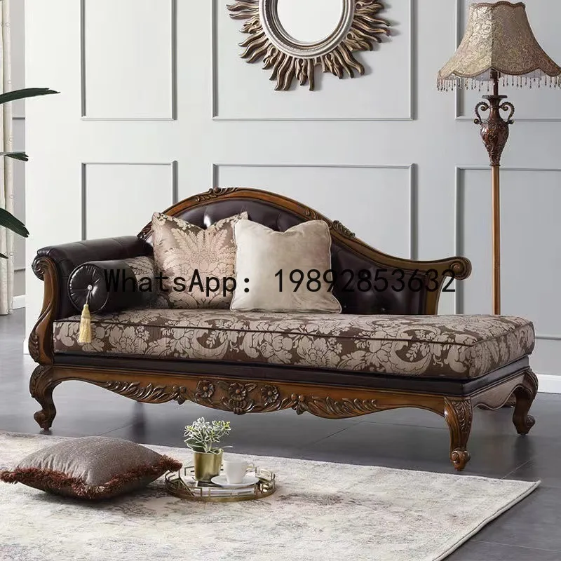 Sofas - H5.15 全木製ソファ レザーアートソファ 3人掛け彫刻入りリビングルームファブリックソファ レジャーチェア