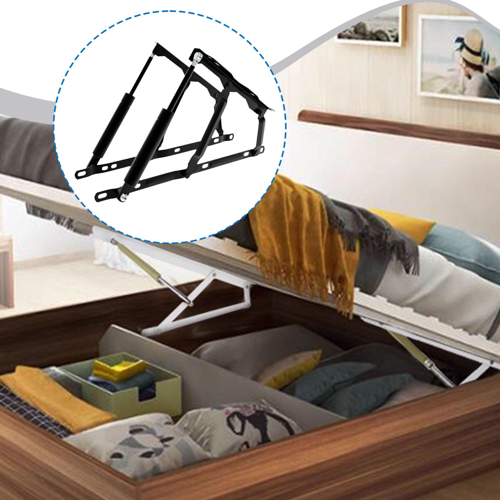 Gas Lift Storage Bed Hydraulic - 2xベッドリフト機構 多用途 75kg耐荷重、油圧式ガススプリングベッド収納リフトキット キャビネットソファベッド用ヘビーデューティー