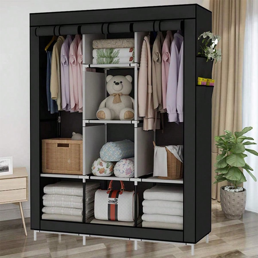 71インチ ポータブルクローゼット ワードローブ モダンブラ - Wardrobe Closet Portable Fabric Cover のレビューと価格