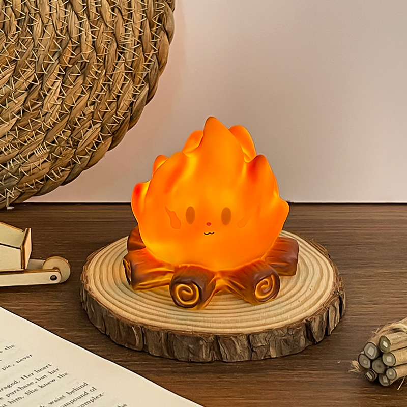クリエイティブでかわいいミニ漫画キャンプファイヤーシリコンナ - Floating Nightstand With Led Light のレビューと価格