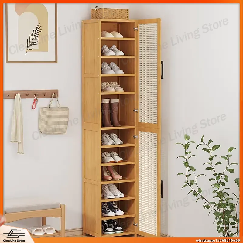 現代的な多層式靴棚 家庭用 大容量 省スペース 防塵 狭い玄 - Shoe Rack Cabinet Narrow Entryway のレビューと価格