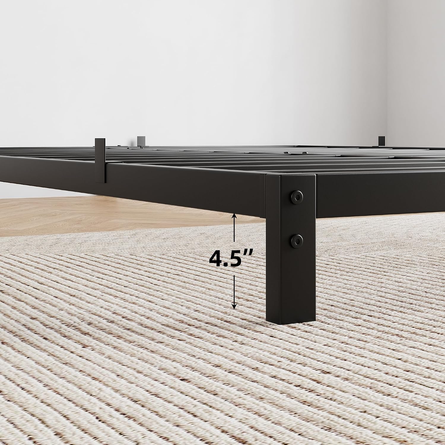 6インチの頑丈な金属製クイーンベッドフレーム、ベッド下収納付 - Canopy Bed Frame Metal Queen のレビューと価格
