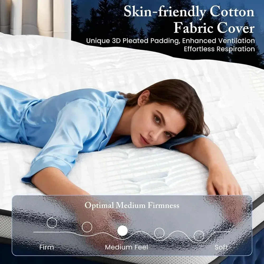 12インチ ハイブリッドマットレス クイーンサイズ ジェルメ - Memory Foam Mattress In A Box Queen のレビューと価格